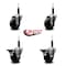 Service Caster 3-1/2'' Phenolic Wheel Swivel 3/4'' Expanding Stem Caster Set 2 Brakes, 4PK SCC-EX20S3514-PHR-2-PLB-2-34 - alternate 4